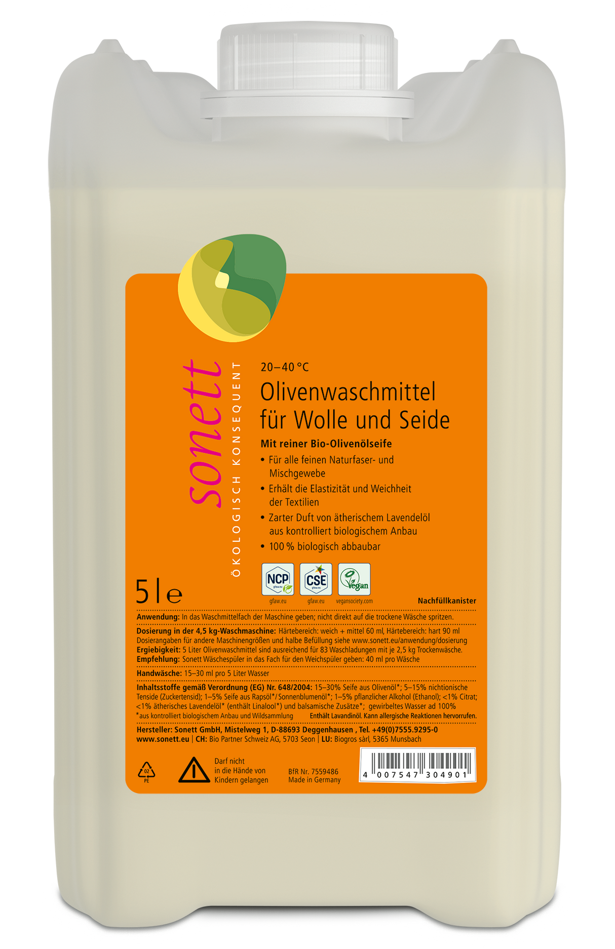 sonett Oliven Waschmittel Wolle & Seide