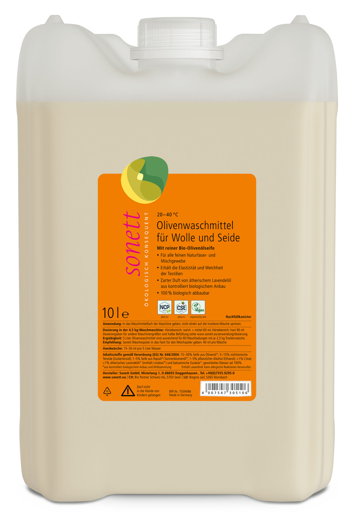 sonett Oliven Waschmittel Wolle & Seide